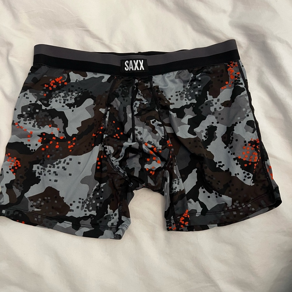 SAXX Men's Boxer Briefs - Black, Gray, and Red Camo